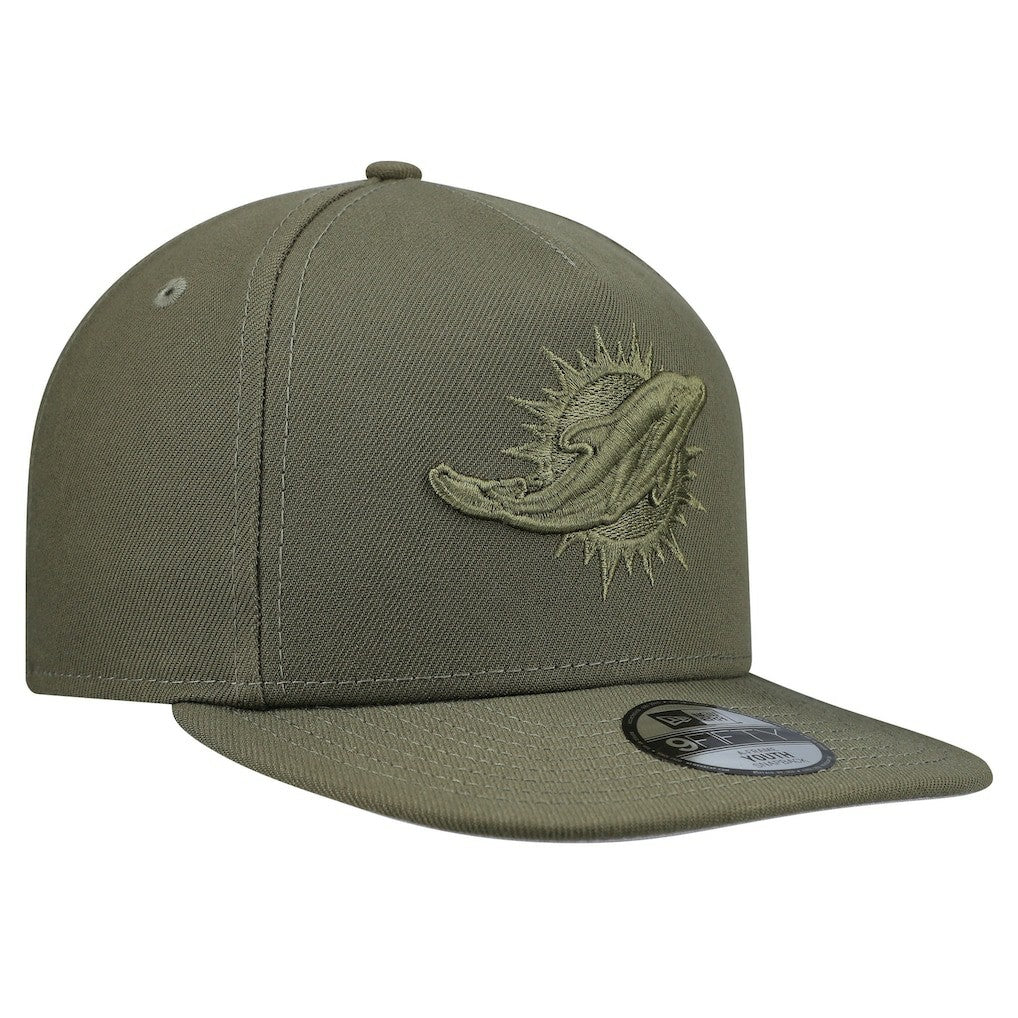 Miami Dolphins New Era Youth Color Pack A-Frame 9FIFTY Snapback Hat Olive - NFL