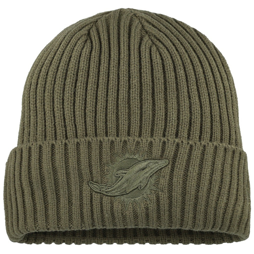 Miami Dolphins New Era Youth Color Pack Cuffed Knit Hat Olive - NFL