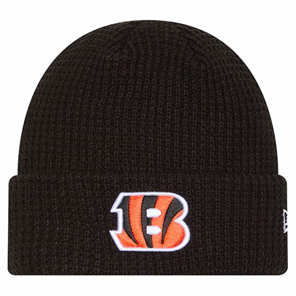 Cincinnati Bengals New Era Youth Waffle Cuffed Knit Hat Black - NFL