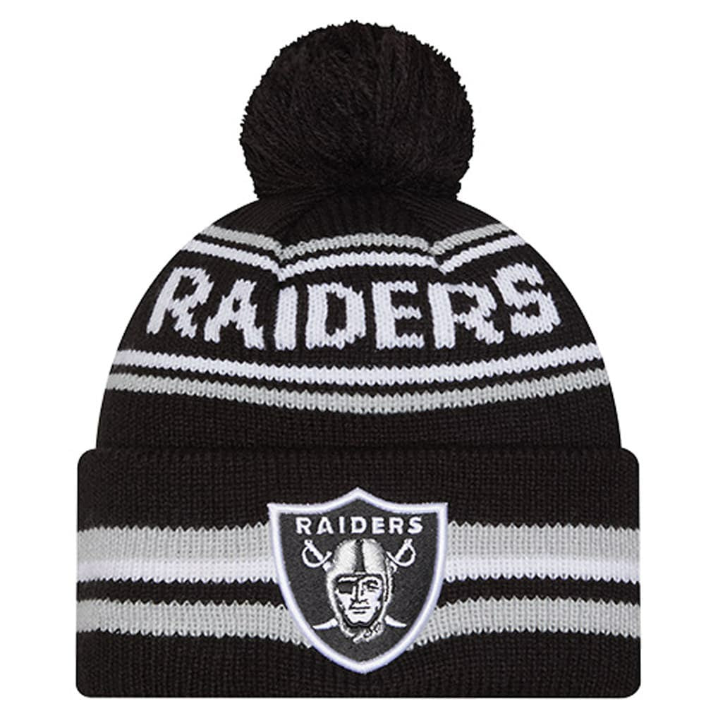 Las Vegas Raiders New Era Youth Classic Cuffed Knit Hat with Pom Black - NFL