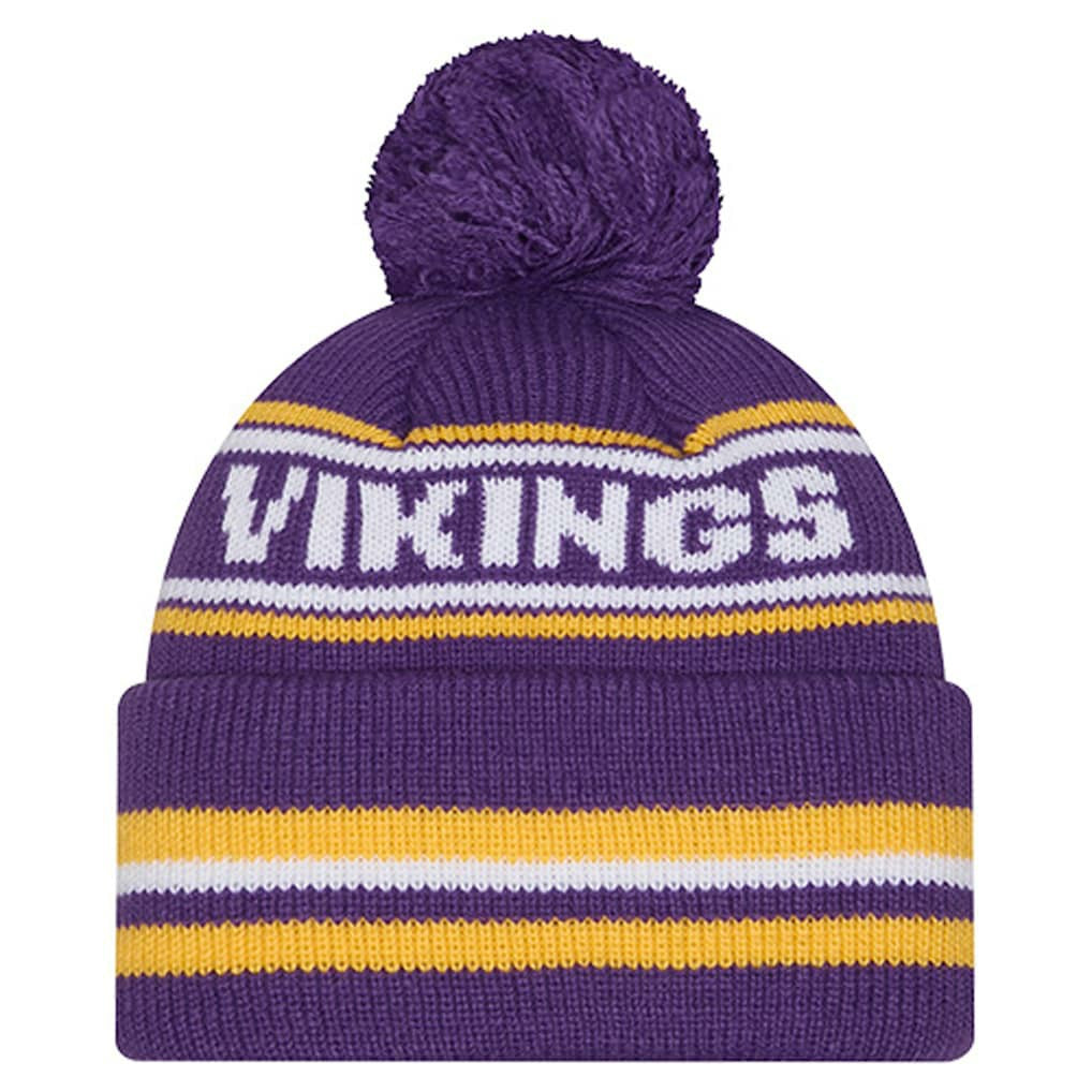 Minnesota Vikings New Era Youth Classic Cuffed Knit Hat with Pom Purple - NFL