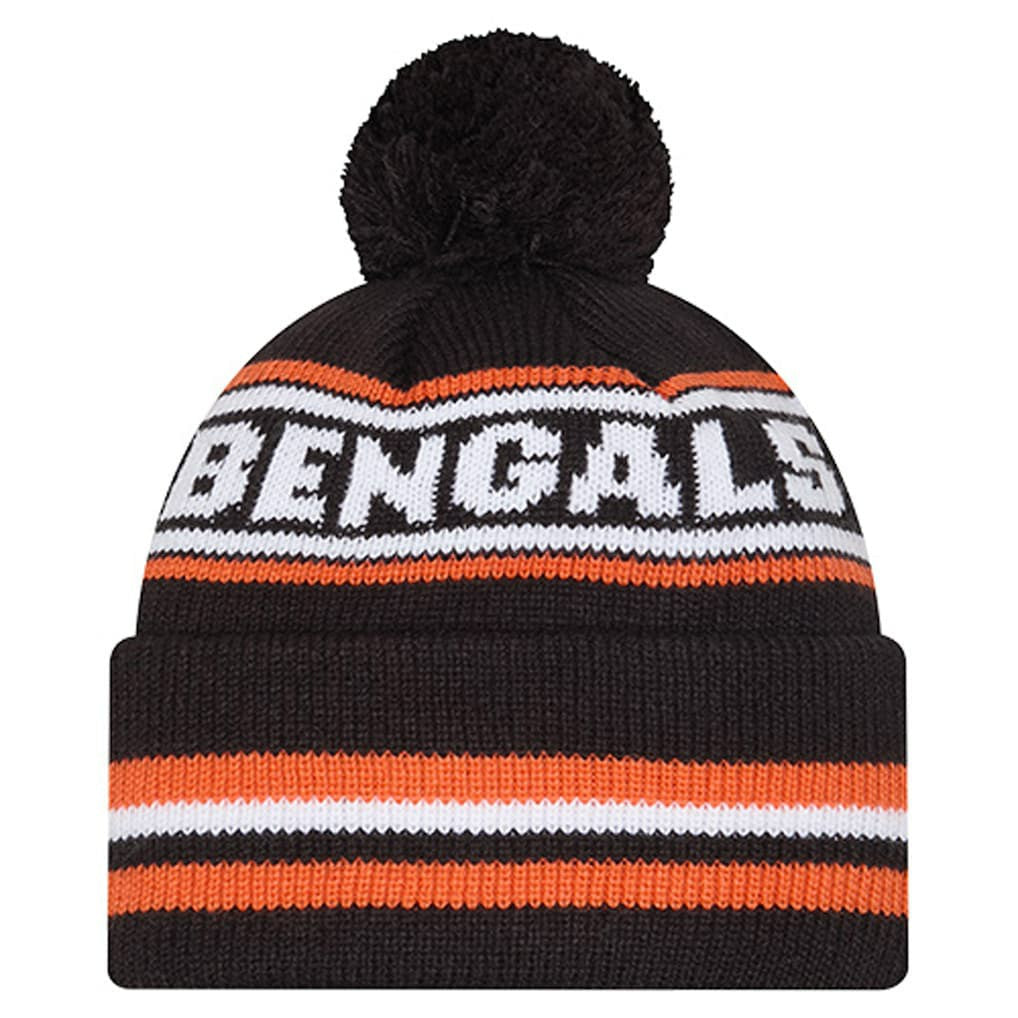 Cincinnati Bengals New Era Youth Classic Cuffed Knit Hat with Pom Black - NFL