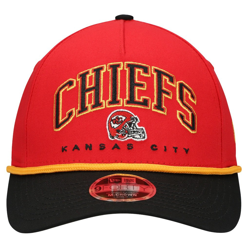 Kansas City Chiefs New Era Preschool Arch COOLERA 9FORTY A-Frame M-Crown Adjustable Hat Red/Black - NFL