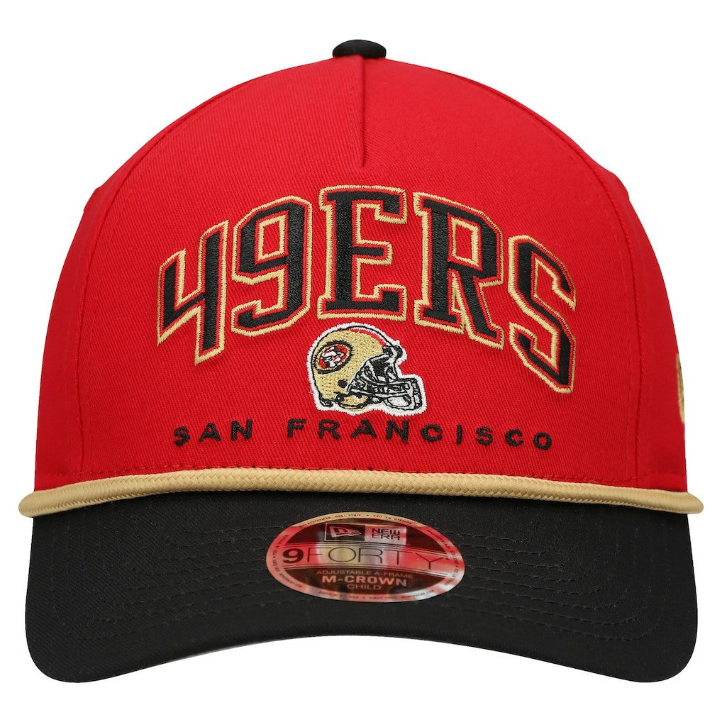 San Francisco 49ers New Era Preschool Arch COOLERA 9FORTY A-Frame M-Crown Adjustable Hat Scarlet/Gold - NFL