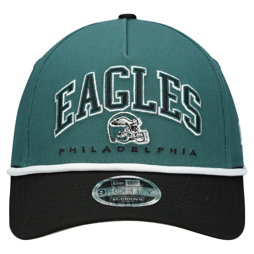 Philadelphia Eagles New Era Preschool Arch COOLERA 9FORTY A-Frame M-Crown Adjustable Hat Green/Black - NFL