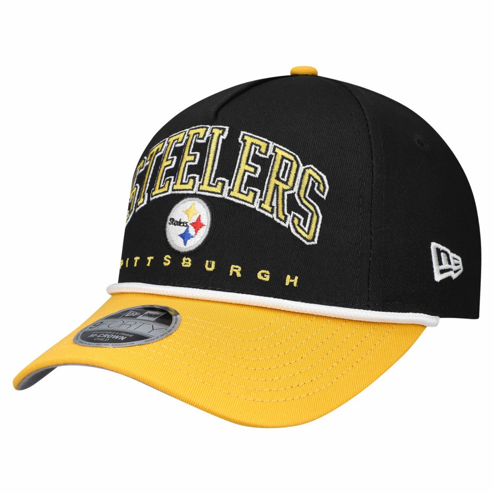 Pittsburgh Steelers New Era Preschool Arch COOLERA 9FORTY A-Frame M-Crown Adjustable Hat Black/Gold - NFL
