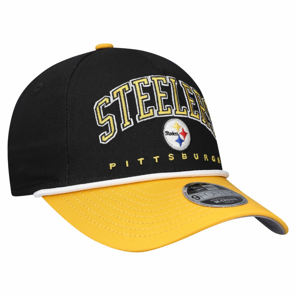 Pittsburgh Steelers New Era Preschool Arch COOLERA 9FORTY A-Frame M-Crown Adjustable Hat Black/Gold - NFL