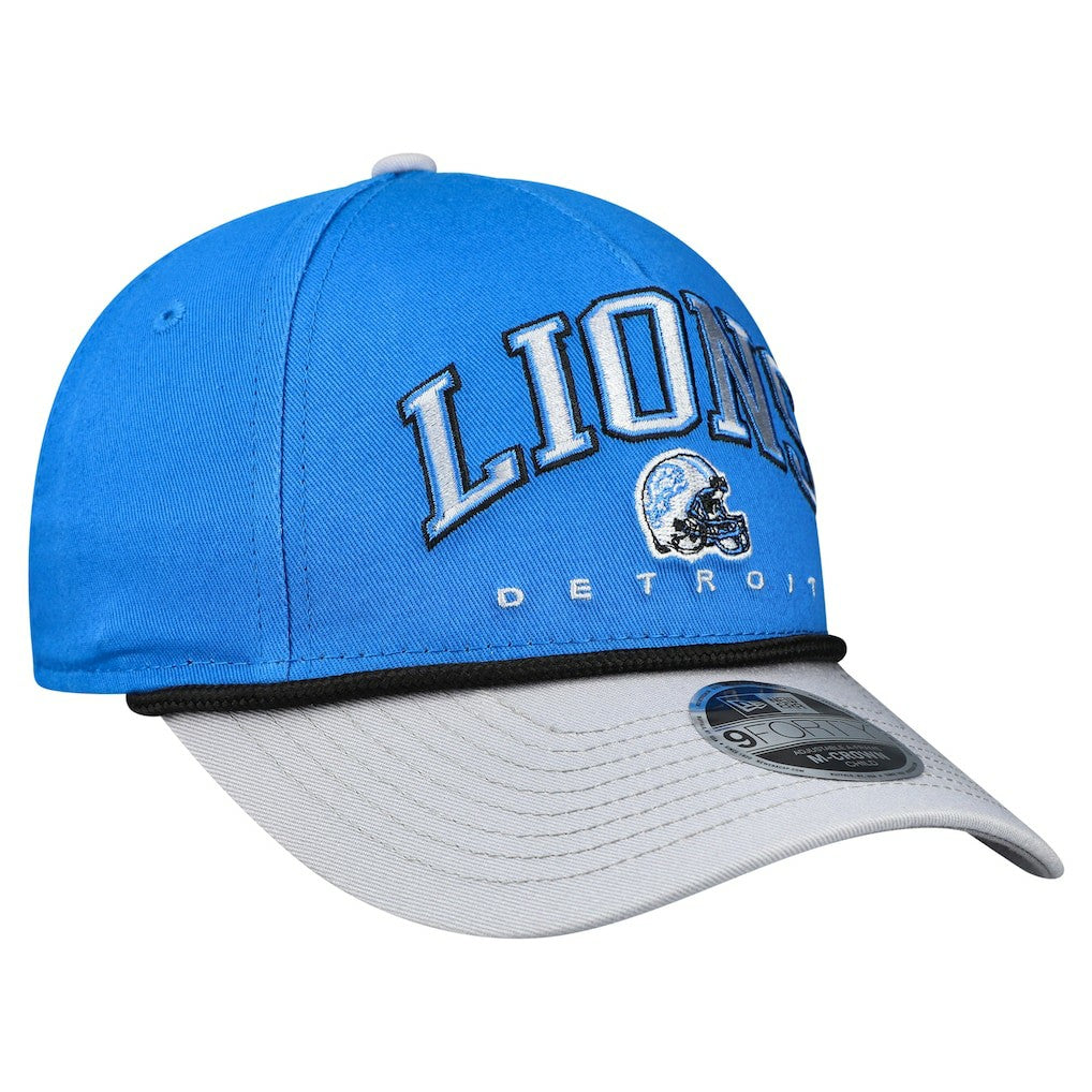 Detroit Lions New Era Preschool Arch COOLERA 9FORTY A-Frame M-Crown Adjustable Hat Blue/Gray - NFL
