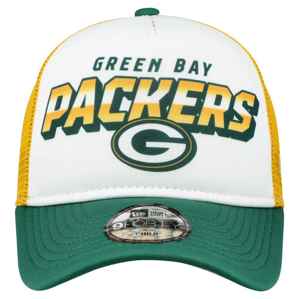 Green Bay Packers New Era Preschool 9FORTY A-Frame Adjustable Hat White - NFL