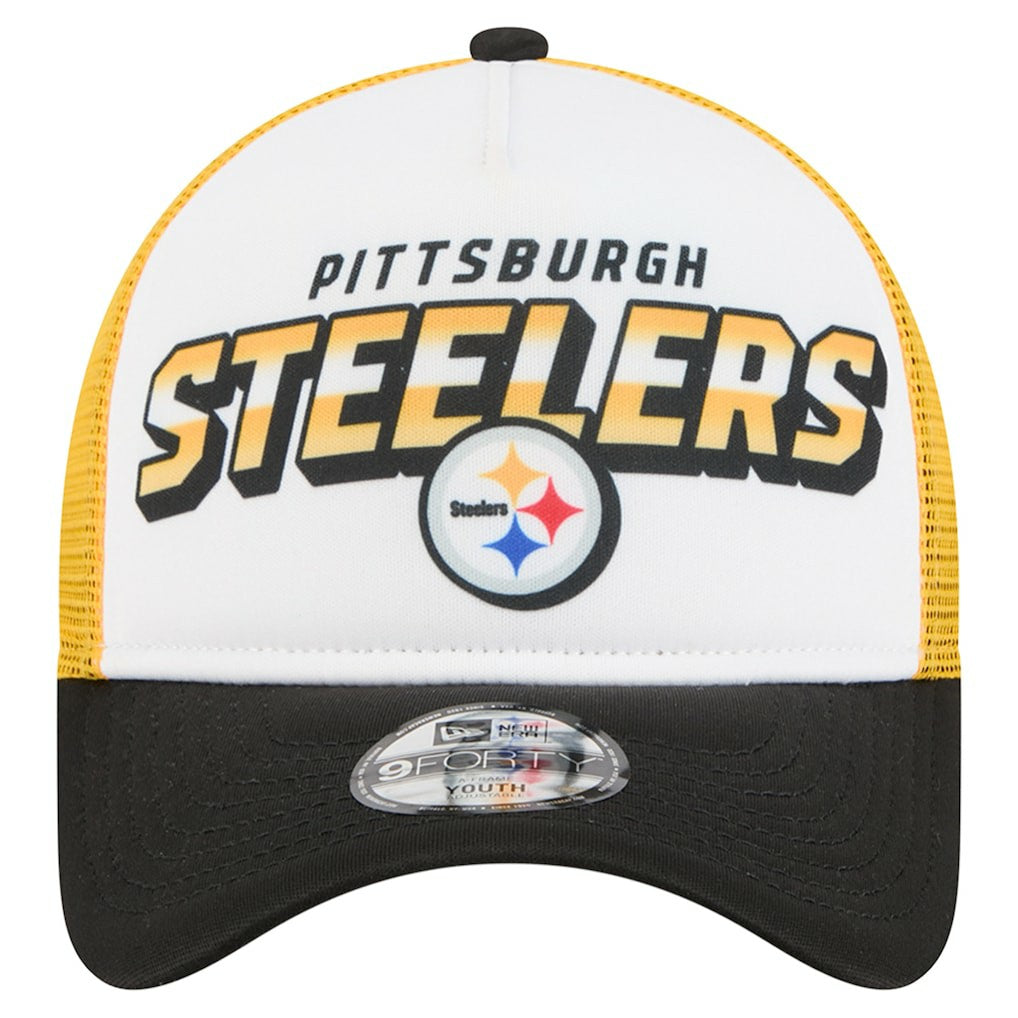 Pittsburgh Steelers New Era Preschool 9FORTY A-Frame Adjustable Hat White - NFL