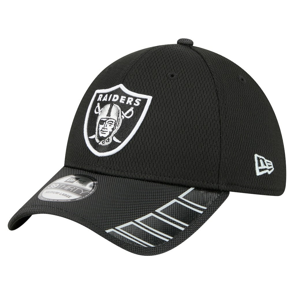 Las Vegas Raiders New Era Visor Hit 39THIRTY Flex Hat Black - NFL