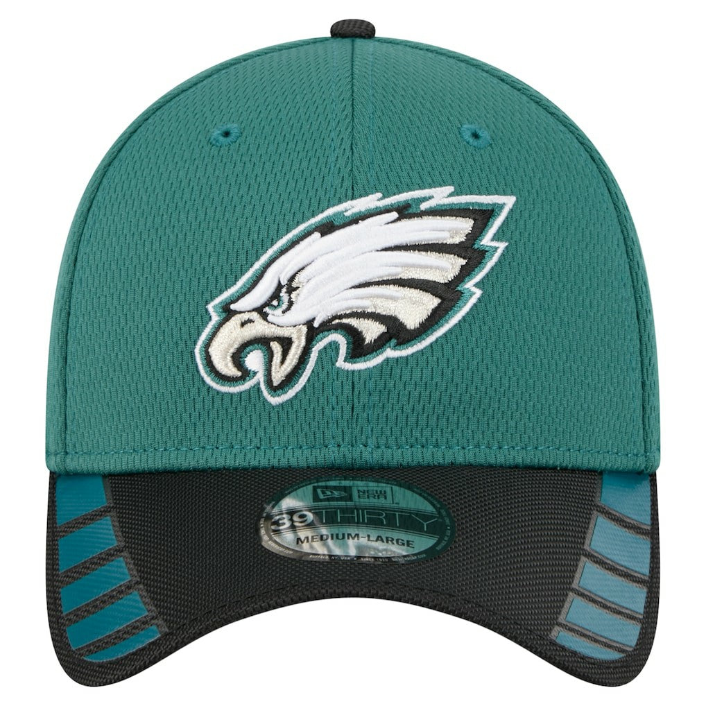 Philadelphia Eagles New Era Visor Hit 39THIRTY Flex Hat Midnight Green - NFL
