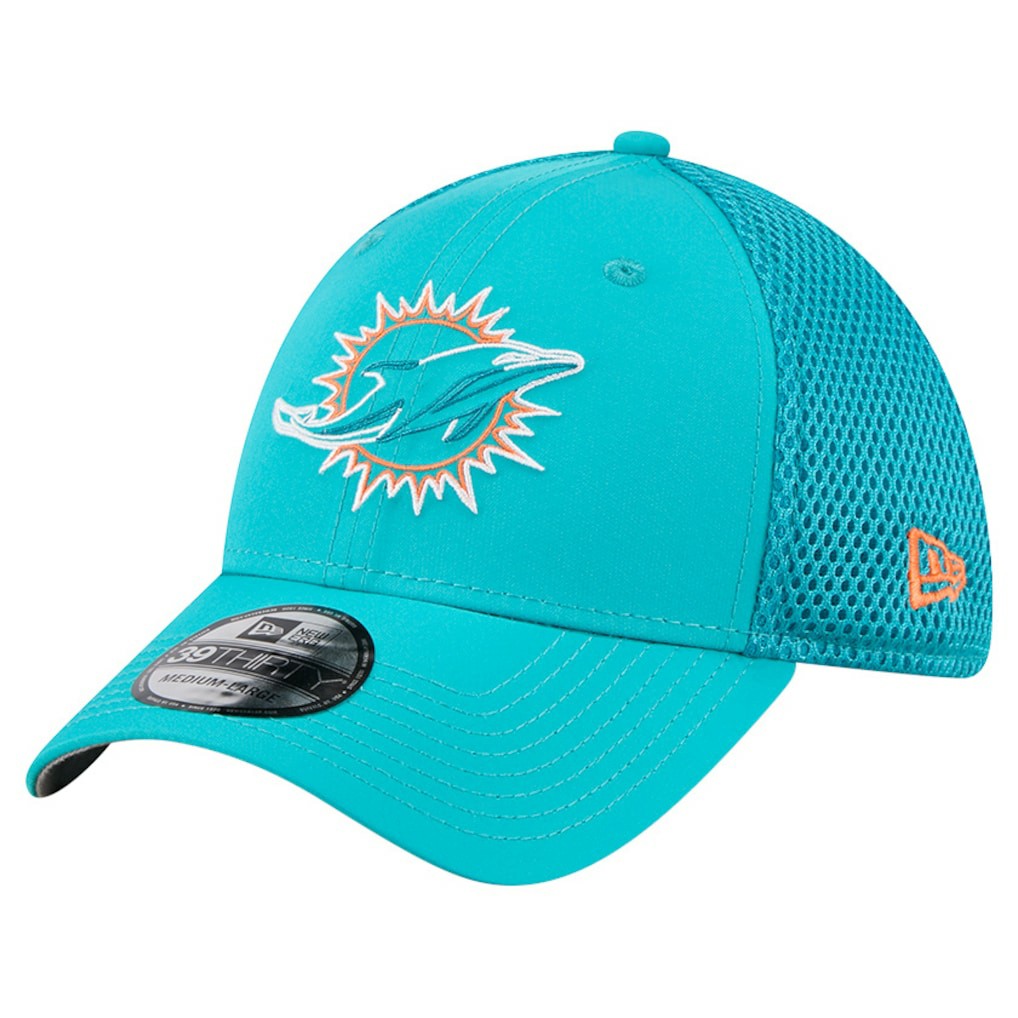 Miami Dolphins New Era Outline 39THIRTY Flex Hat Aqua - NFL