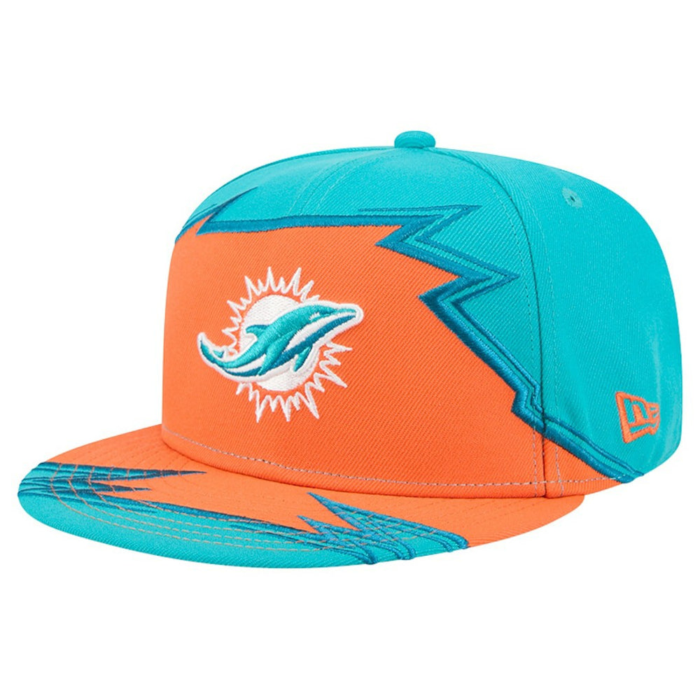 Miami Dolphins New Era Break 59FIFTY Fitted Hat Aqua/Orange - NFL