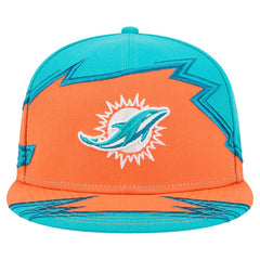 Miami Dolphins New Era Break 59FIFTY Fitted Hat Aqua/Orange - NFL