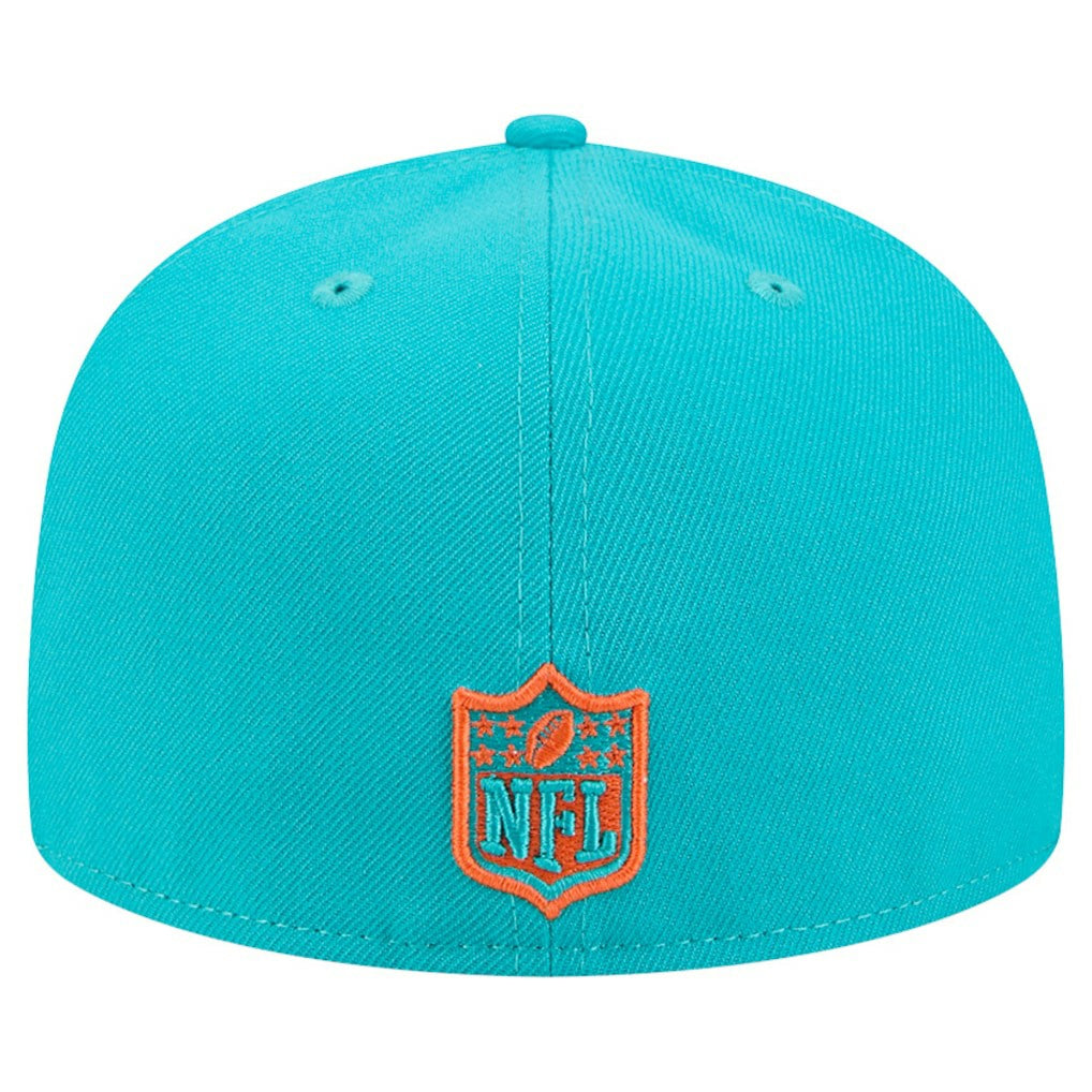 Miami Dolphins New Era Break 59FIFTY Fitted Hat Aqua/Orange - NFL