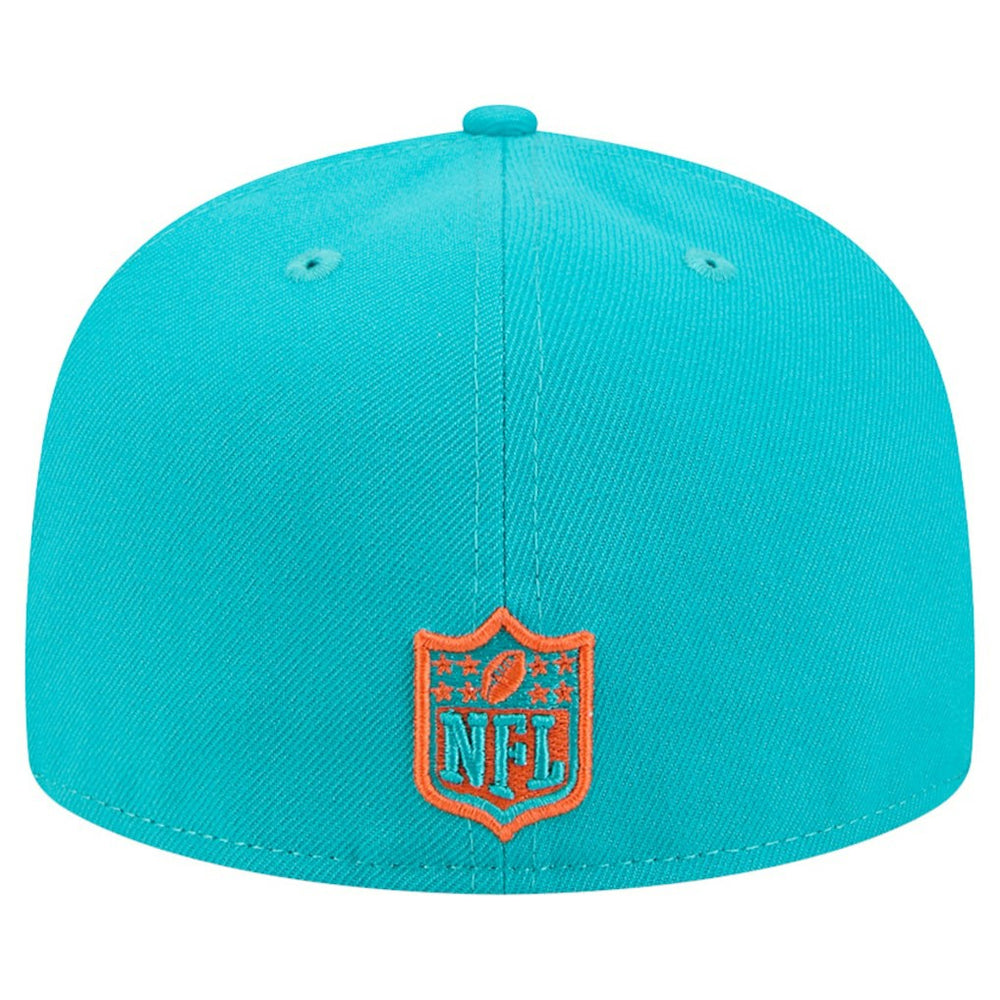 Miami Dolphins New Era Break 59FIFTY Fitted Hat Aqua/Orange - NFL