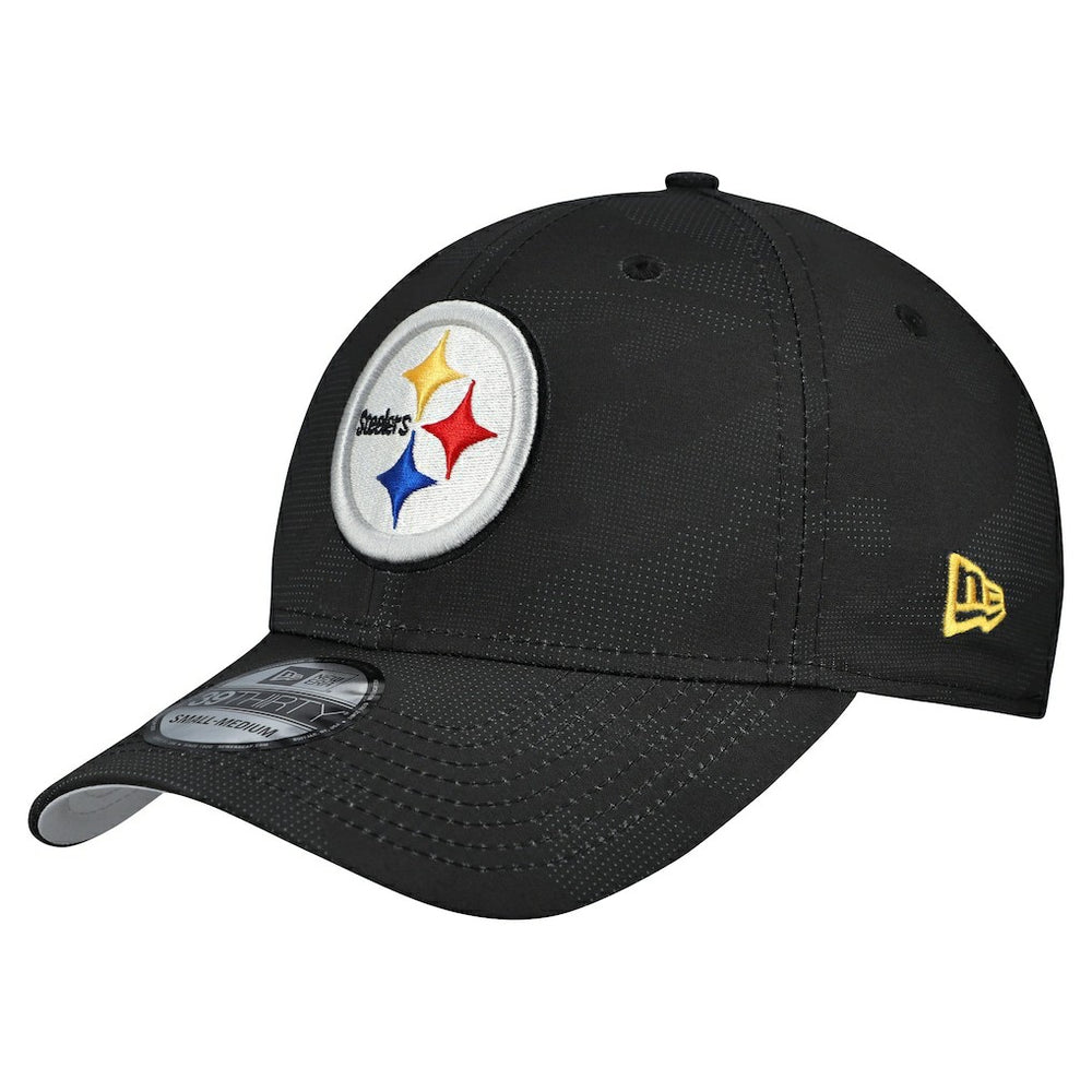Pittsburgh Steelers New Era Tonal Camo 39THIRTY Stretch Fit Hat Black - NFL