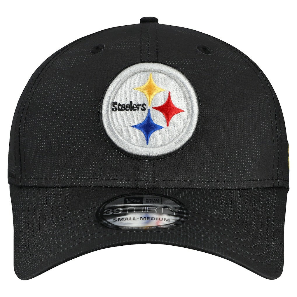 Pittsburgh Steelers New Era Tonal Camo 39THIRTY Stretch Fit Hat Black - NFL