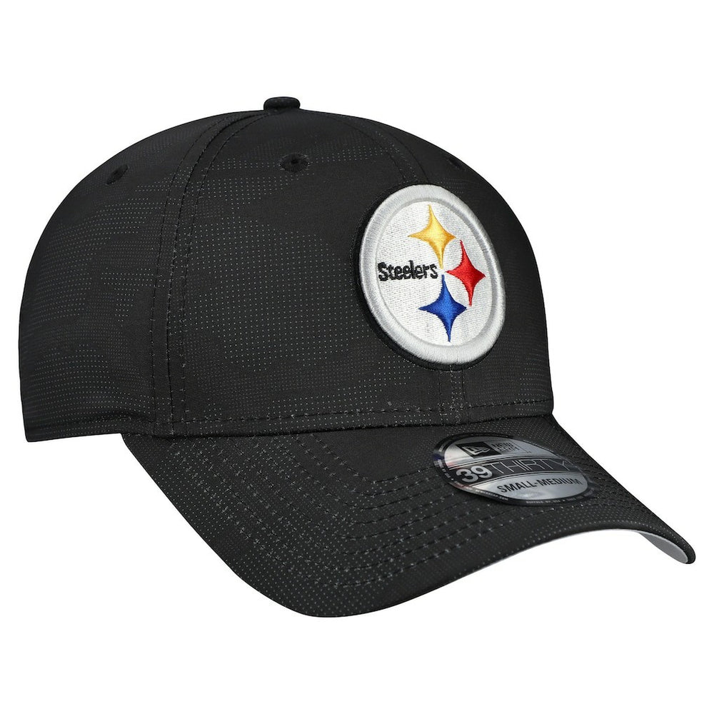 Pittsburgh Steelers New Era Tonal Camo 39THIRTY Stretch Fit Hat Black - NFL