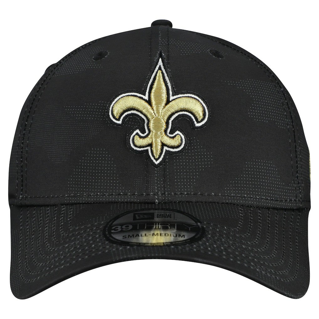 New Orleans Saints New Era Tonal Camo 39THIRTY Stretch Fit Hat Black - NFL