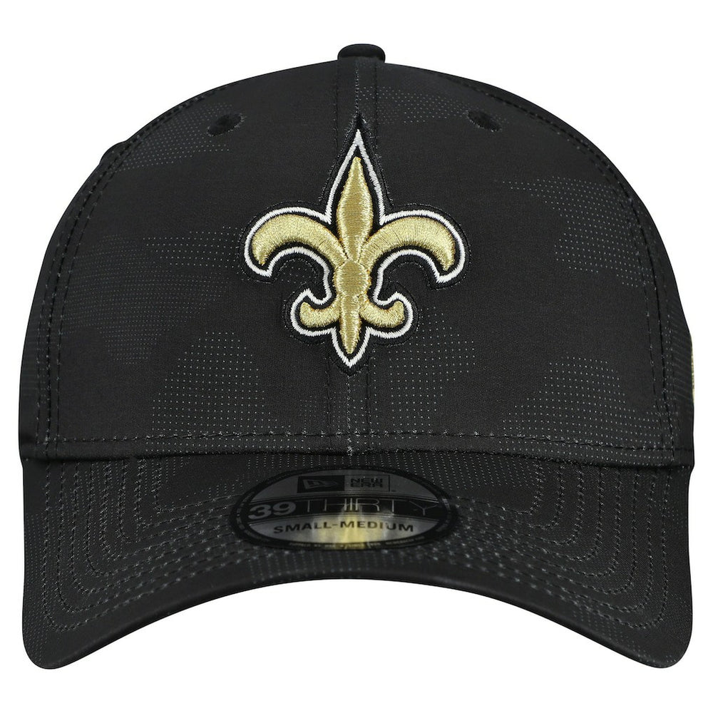 New Orleans Saints New Era Tonal Camo 39THIRTY Stretch Fit Hat Black - NFL