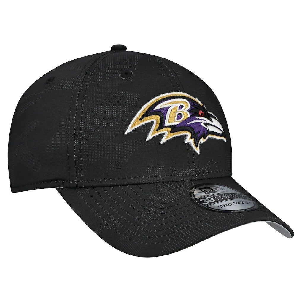 Baltimore Ravens New Era Tonal Camo 39THIRTY Stretch Fit Hat Black - NFL