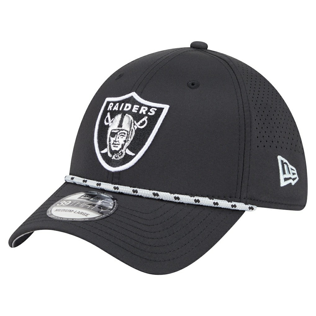 Las Vegas Raiders New Era Perforated 39THIRTY Flex Hat Black - NFL