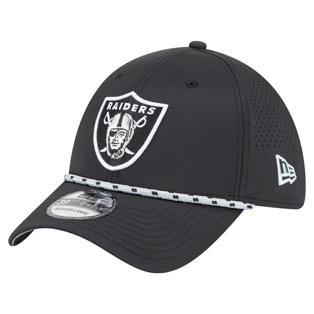 Las Vegas Raiders New Era Perforated 39THIRTY Flex Hat Black - NFL