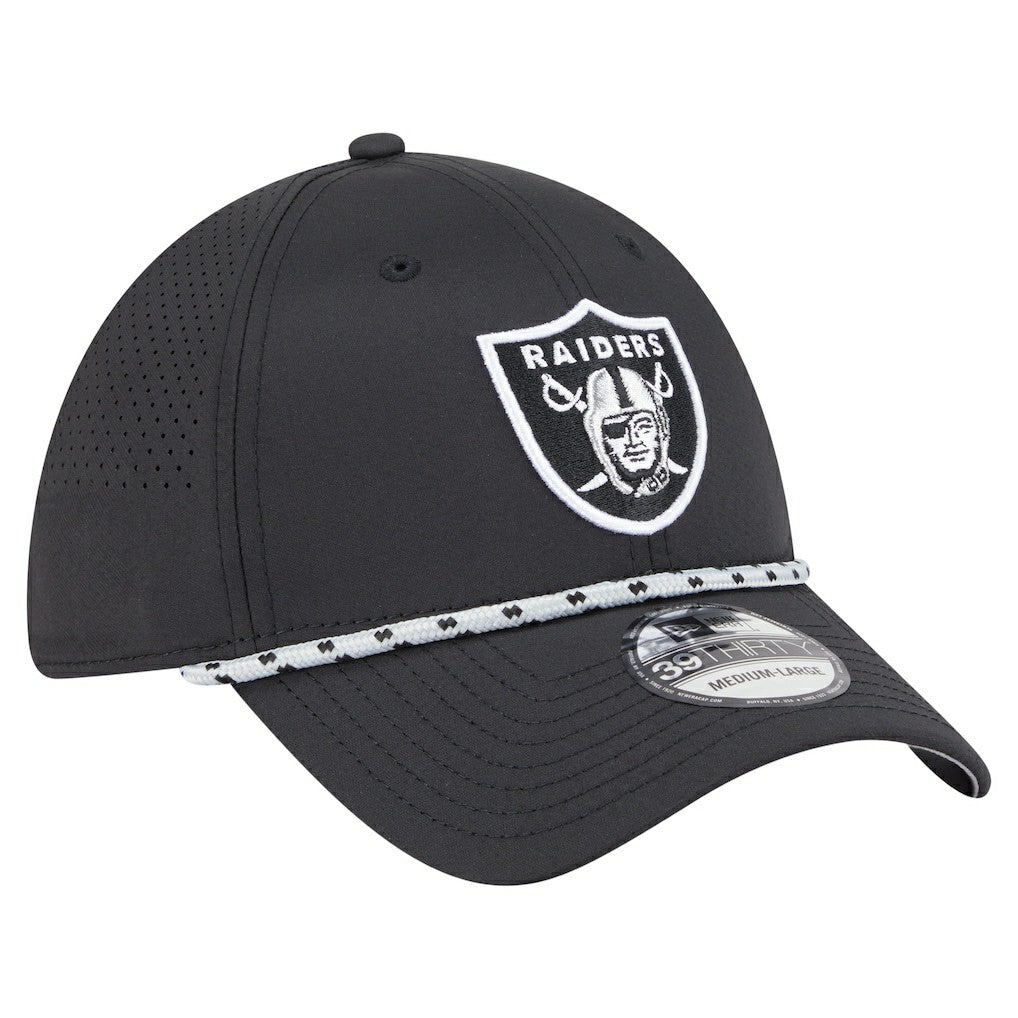 Las Vegas Raiders New Era Perforated 39THIRTY Flex Hat Black - NFL