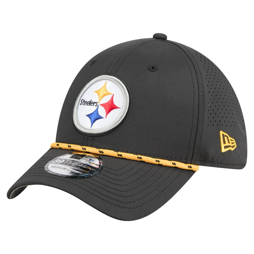 Pittsburgh Steelers New Era Perforated 39THIRTY Flex Hat Black - NFL