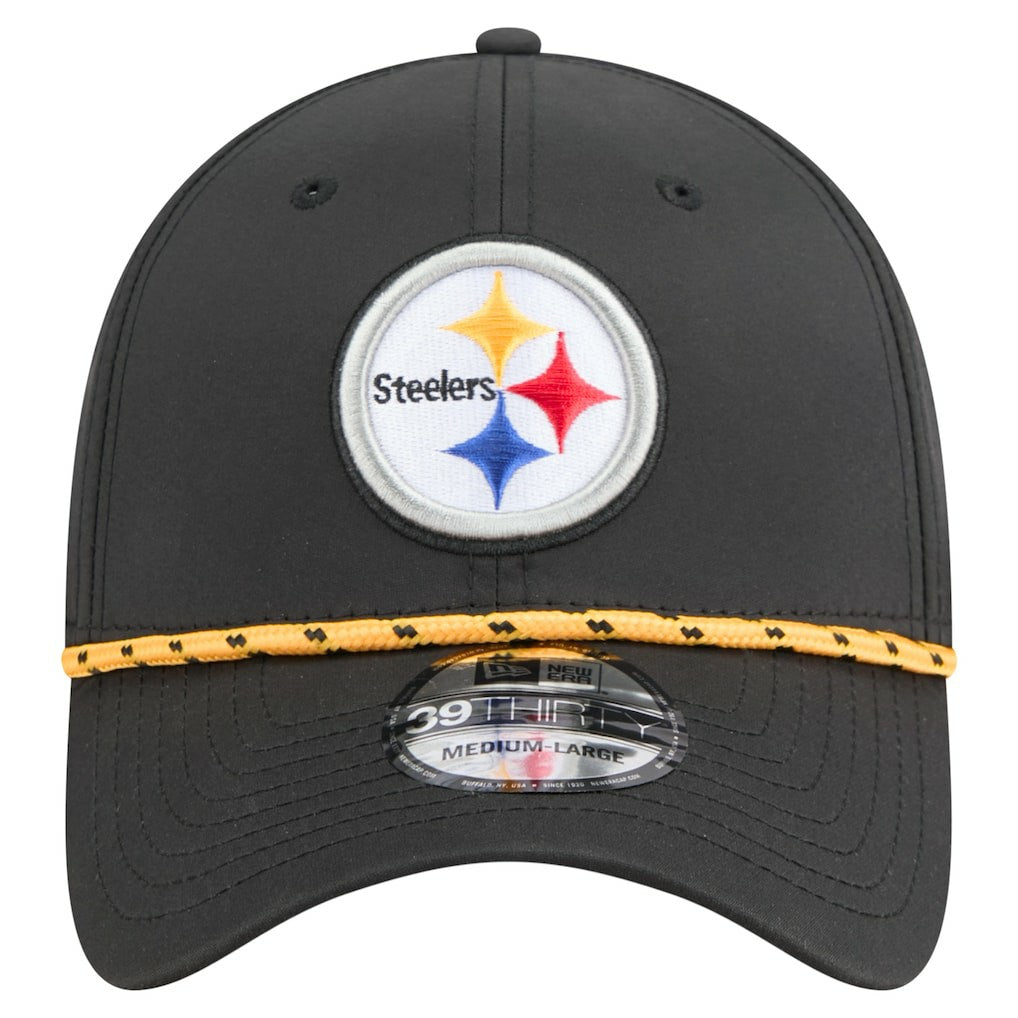 Pittsburgh Steelers New Era Perforated 39THIRTY Flex Hat Black - NFL