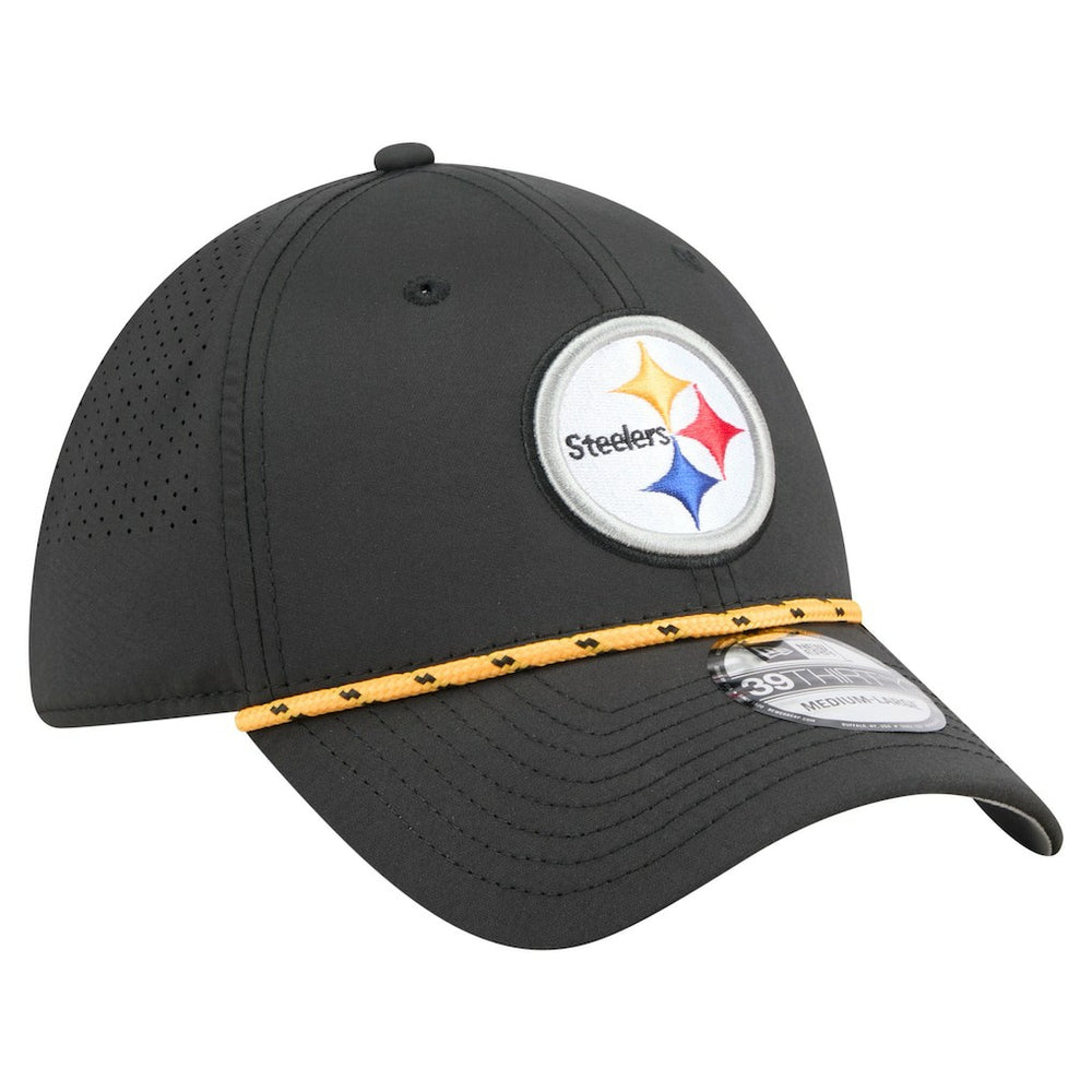 Pittsburgh Steelers New Era Perforated 39THIRTY Flex Hat Black - NFL