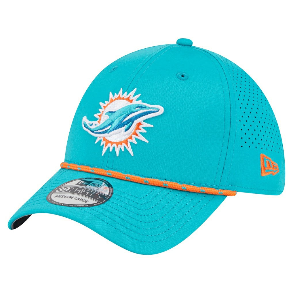 Miami Dolphins New Era Perforated 39THIRTY Flex Hat Aqua - NFL