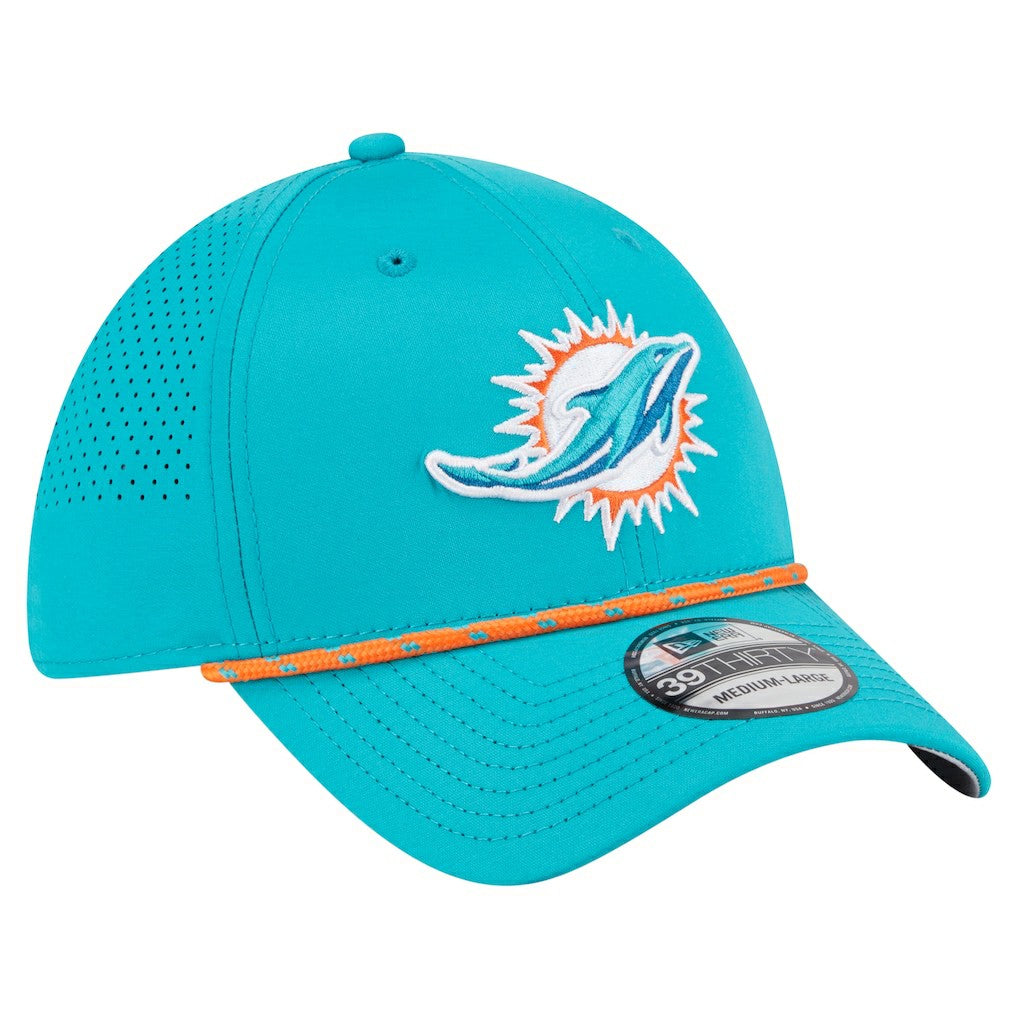 Miami Dolphins New Era Perforated 39THIRTY Flex Hat Aqua - NFL