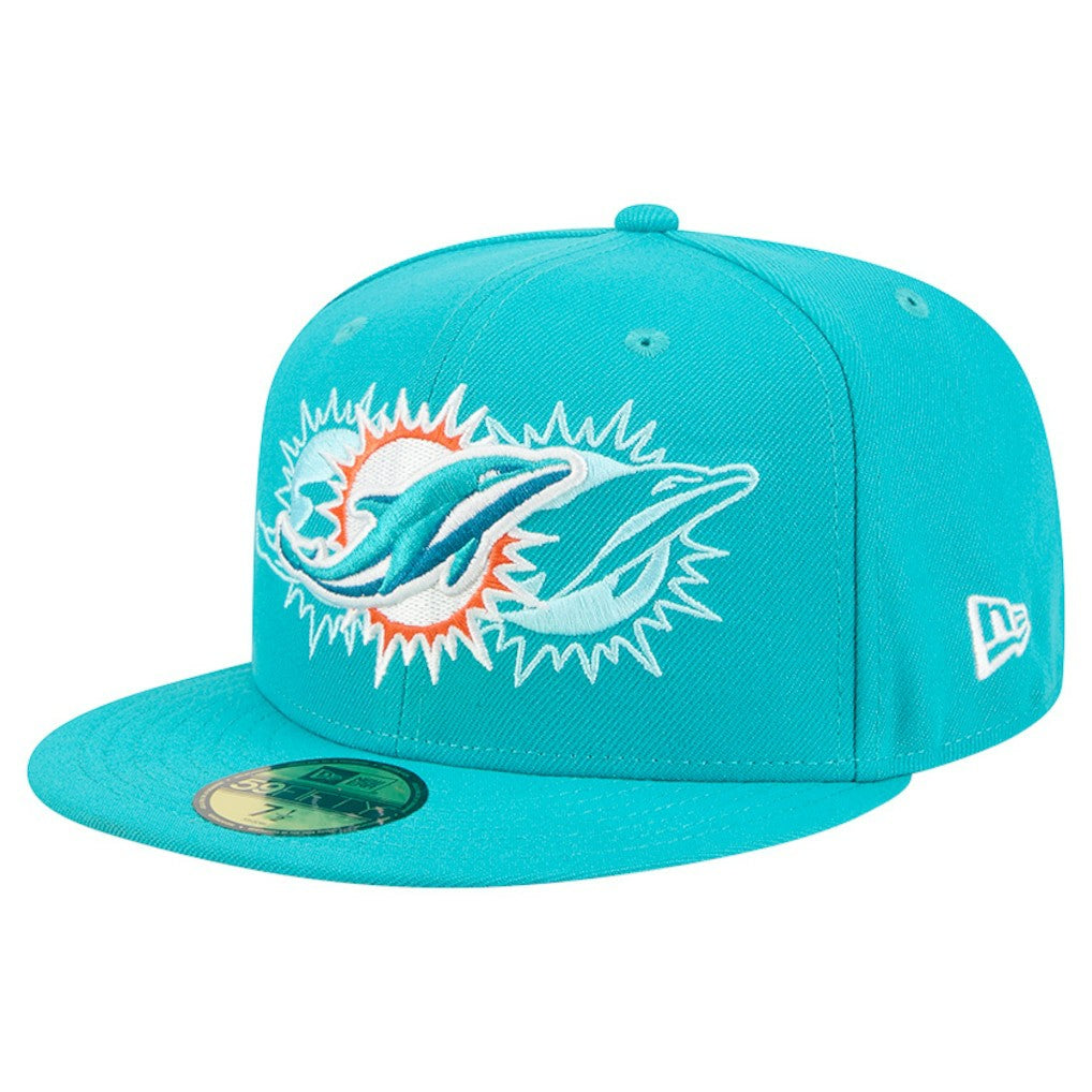 Miami Dolphins New Era Tri-Hit 59FIFTY Fitted Hat Aqua - NFL