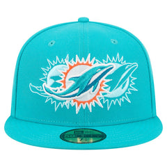 Miami Dolphins New Era Tri-Hit 59FIFTY Fitted Hat Aqua - NFL