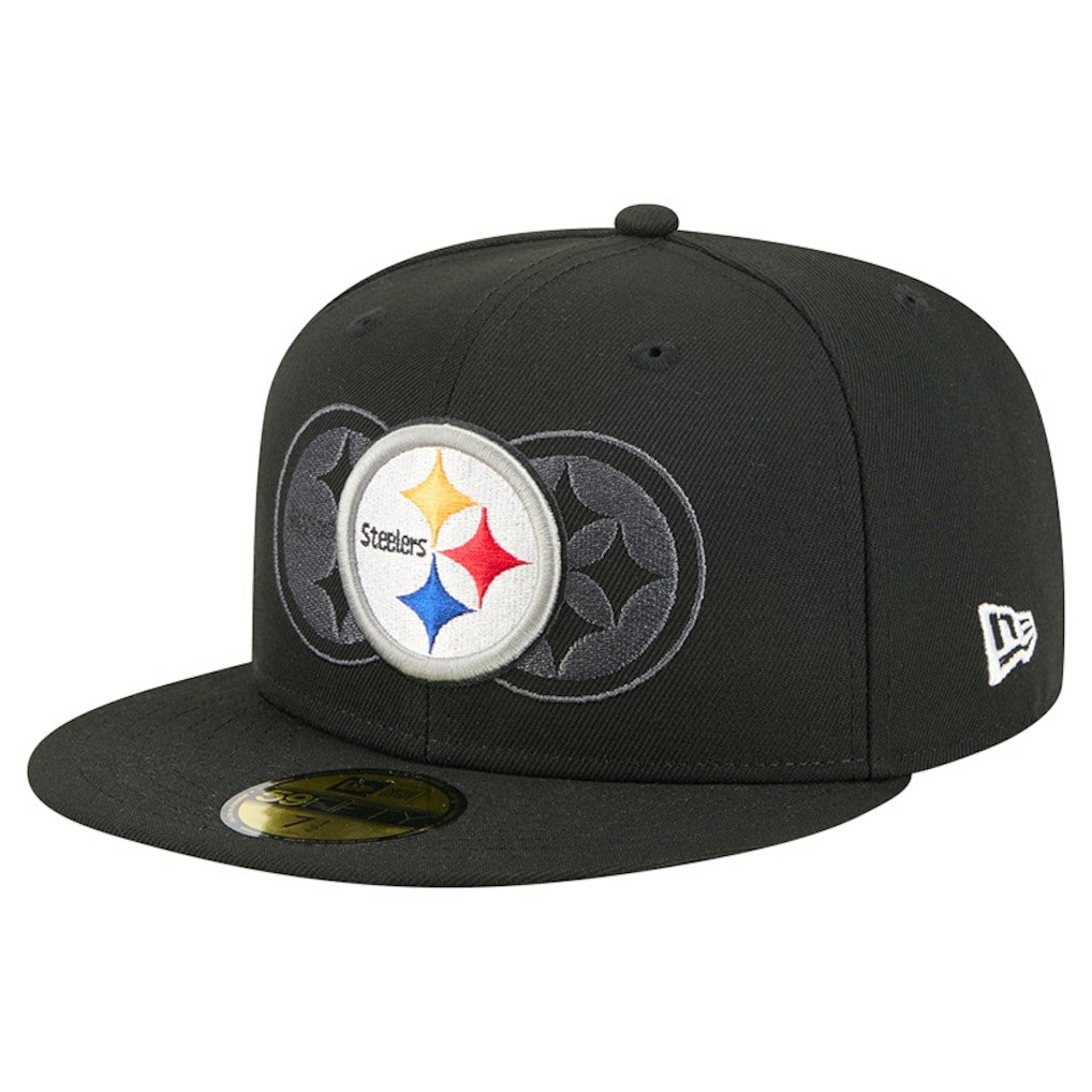 Pittsburgh Steelers New Era Tri-Hit 59FIFTY Fitted Hat Black - NFL