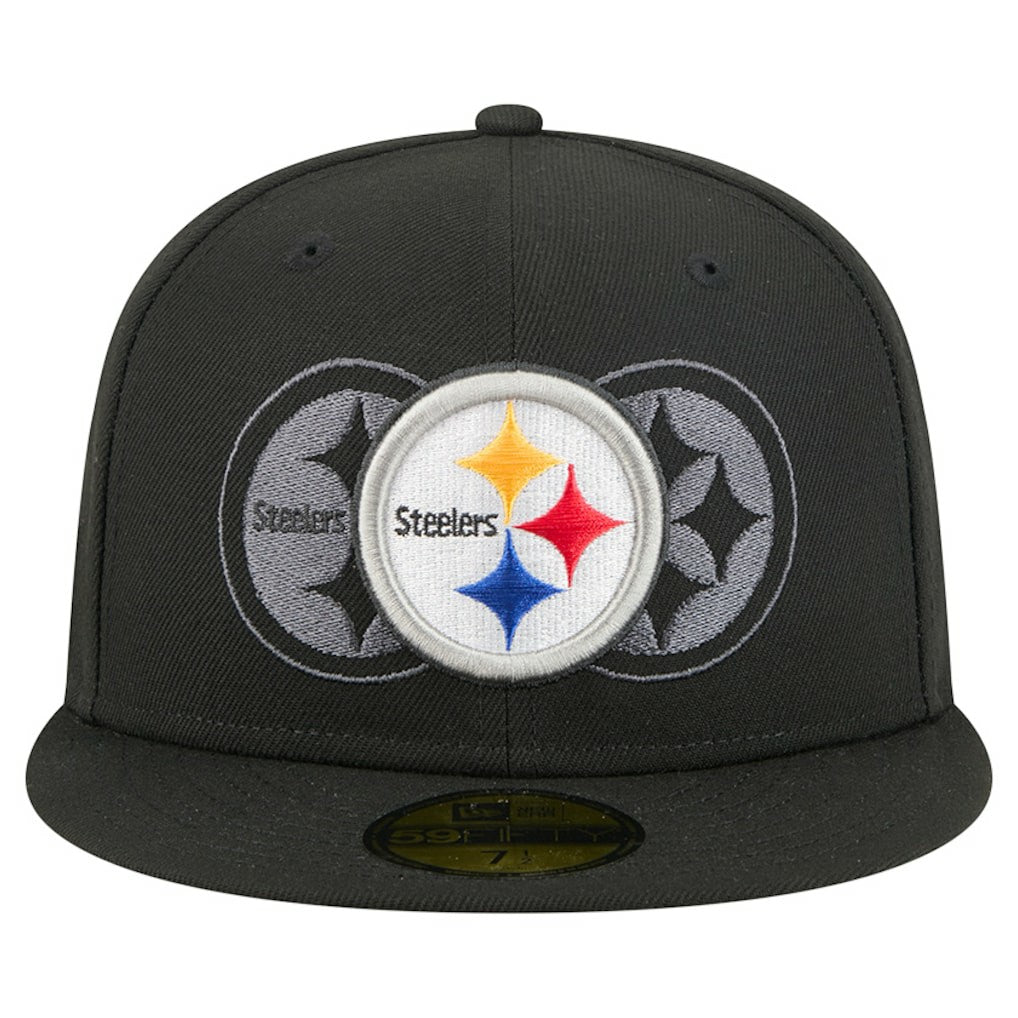Pittsburgh Steelers New Era Tri-Hit 59FIFTY Fitted Hat Black - NFL