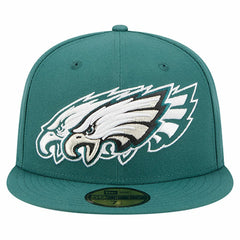 Philadelphia Eagles New Era Tri-Hit 59FIFTY Fitted Hat Midnight Green - NFL