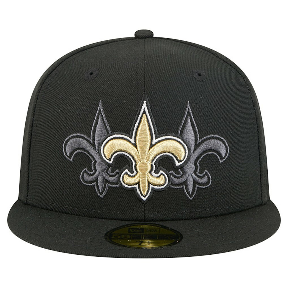 New Orleans Saints New Era Tri-Hit 59FIFTY Fitted Hat Black - NFL