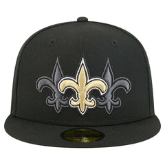 New Orleans Saints New Era Tri-Hit 59FIFTY Fitted Hat Black - NFL