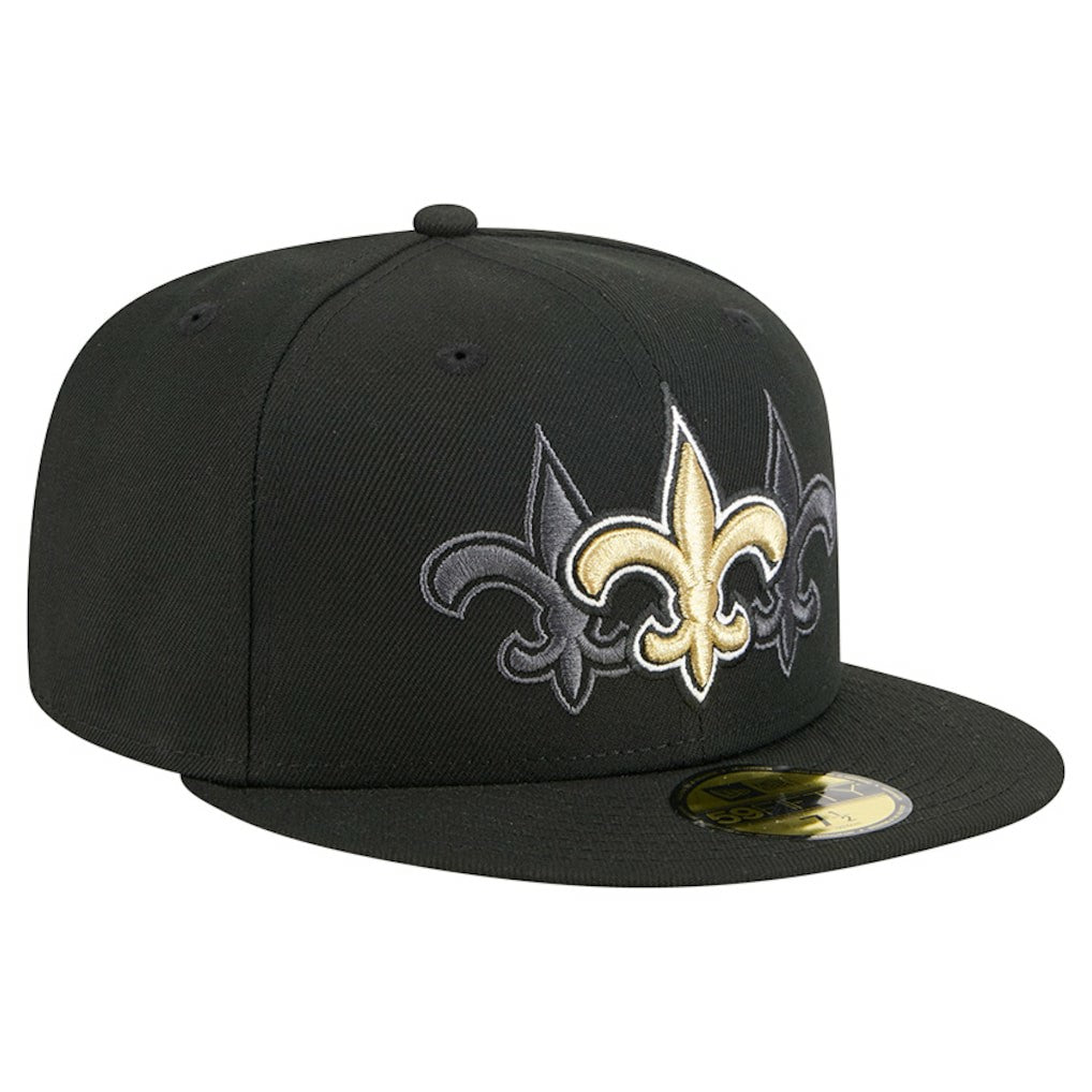 New Orleans Saints New Era Tri-Hit 59FIFTY Fitted Hat Black - NFL