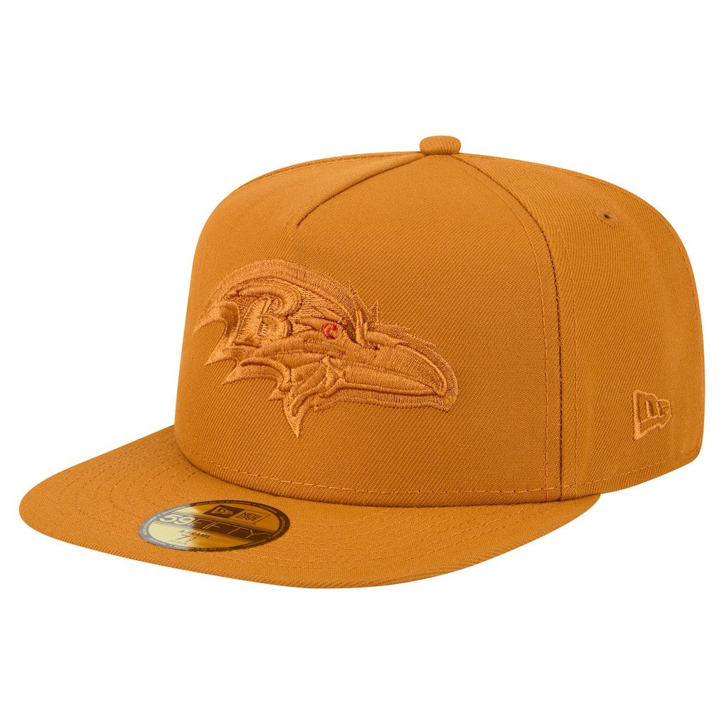 Baltimore Ravens New Era Color Pack A-Frame 59FIFTY Fitted Hat Brown - NFL