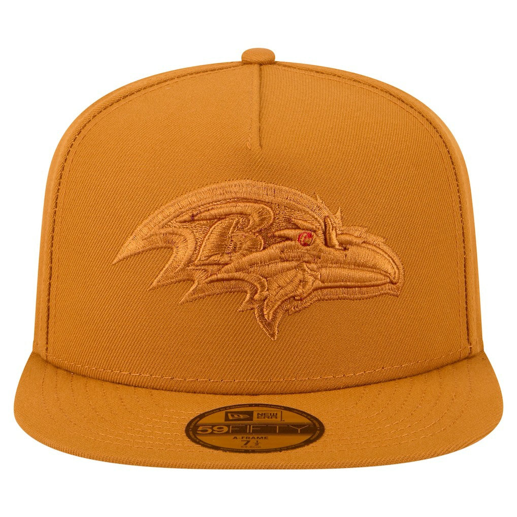 Baltimore Ravens New Era Color Pack A-Frame 59FIFTY Fitted Hat Brown - NFL
