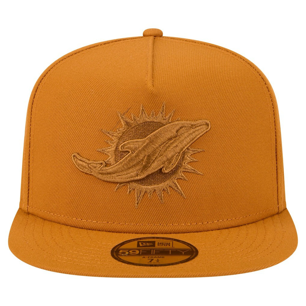 Miami Dolphins New Era Color Pack A-Frame 59FIFTY Fitted Hat Brown - NFL