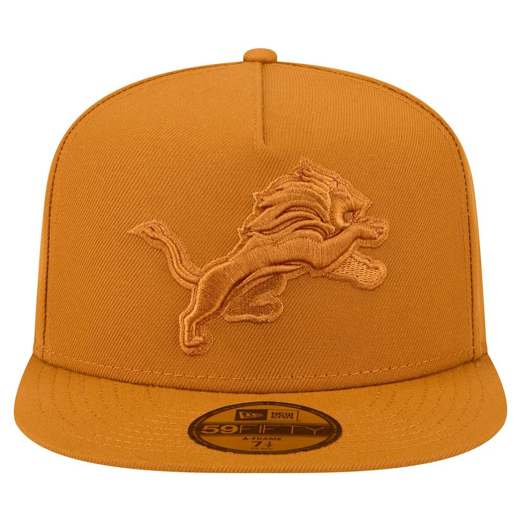 Detroit Lions New Era Color Pack A-Frame 59FIFTY Fitted Hat Brown - NFL