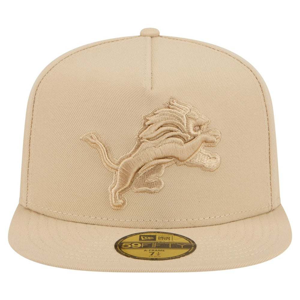 Detroit Lions New Era Color Pack A-Frame 59FIFTY Fitted Hat Light Beige - NFL