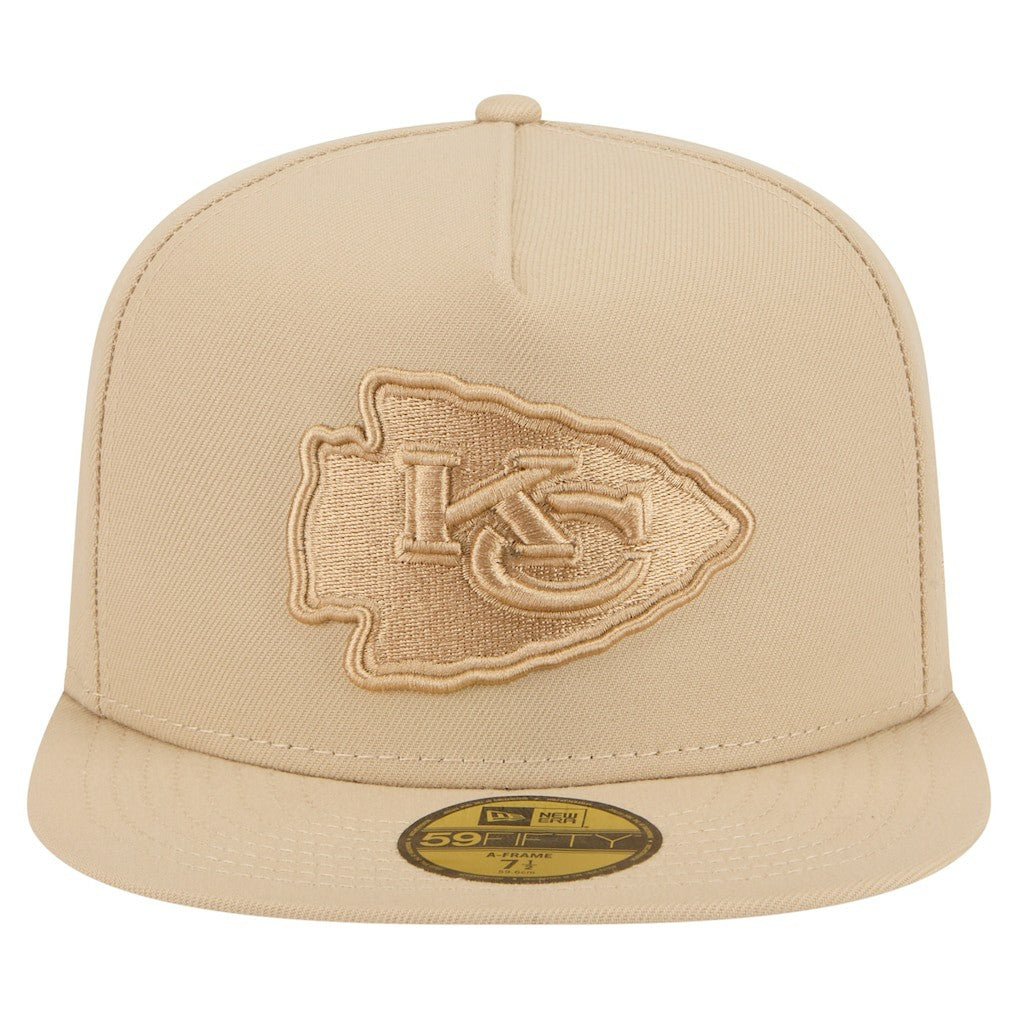 Kansas City Chiefs New Era Color Pack A-Frame 59FIFTY Fitted Hat Light Beige - NFL
