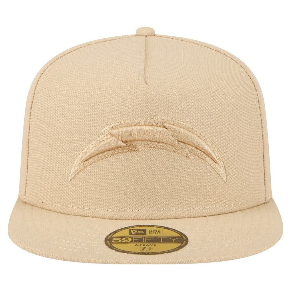 Los Angeles Chargers New Era Color Pack A-Frame 59FIFTY Fitted Hat Beige - NFL